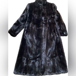 EUC Genuine mink fur classic a-line coat